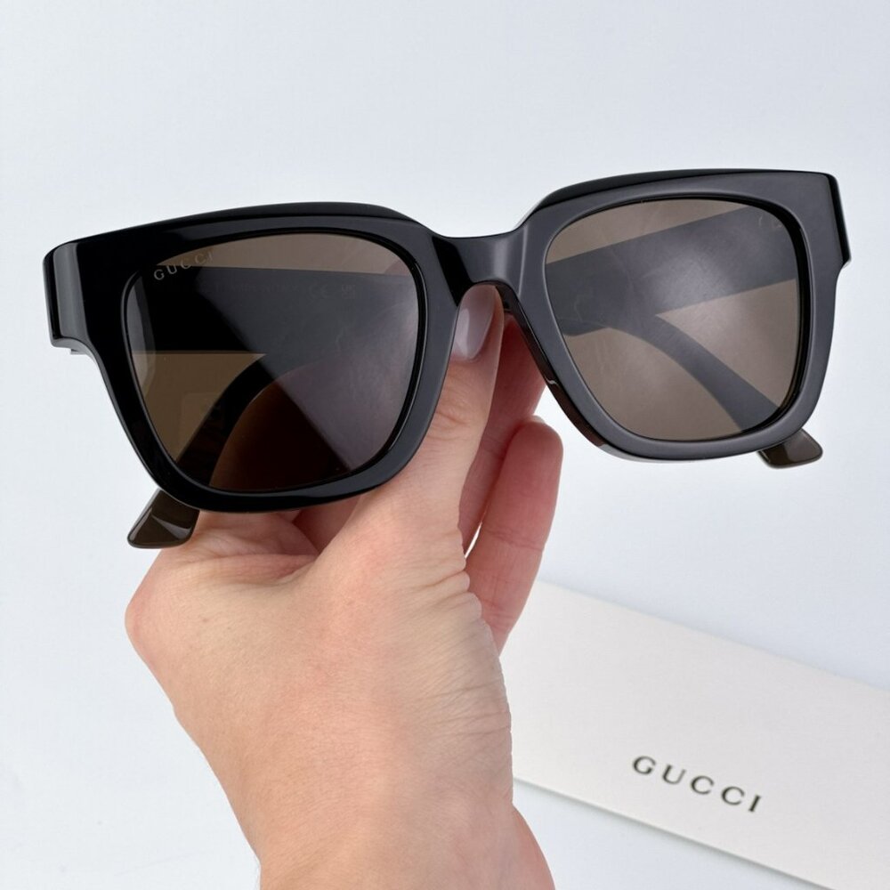 Gucci Gg1670sk 004 Brand New Sunglasses Black Green Brown Unisex Square
